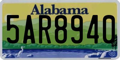 AL license plate 5AR8940