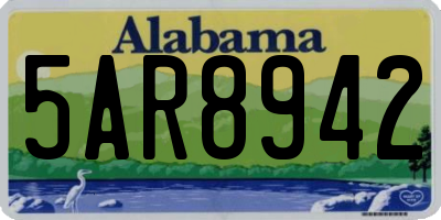 AL license plate 5AR8942