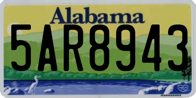 AL license plate 5AR8943
