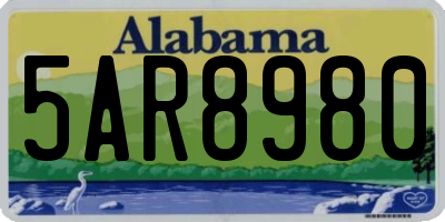 AL license plate 5AR8980