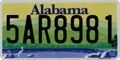 AL license plate 5AR8981