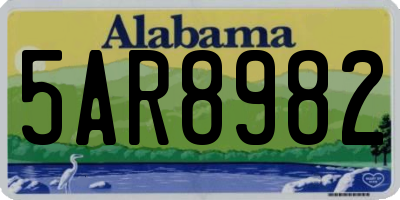 AL license plate 5AR8982