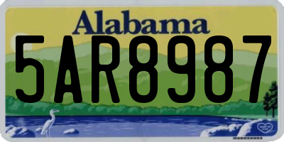 AL license plate 5AR8987