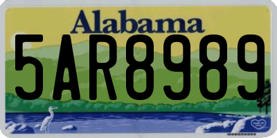 AL license plate 5AR8989
