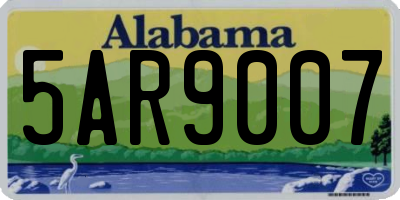 AL license plate 5AR9007