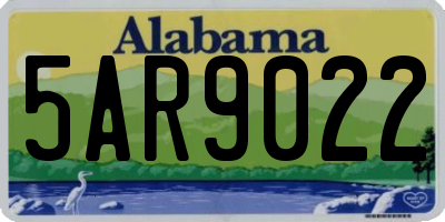 AL license plate 5AR9022