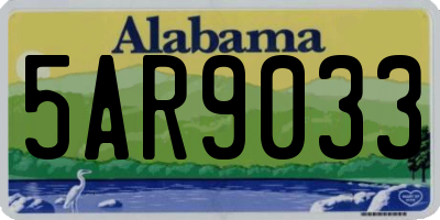 AL license plate 5AR9033