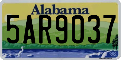 AL license plate 5AR9037