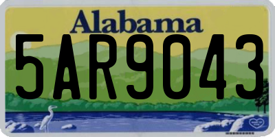 AL license plate 5AR9043