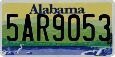 AL license plate 5AR9053