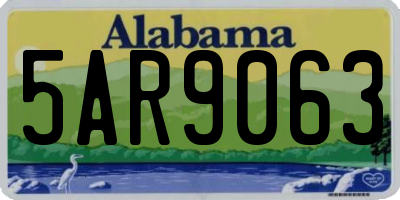 AL license plate 5AR9063