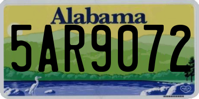 AL license plate 5AR9072