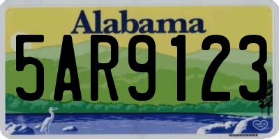 AL license plate 5AR9123