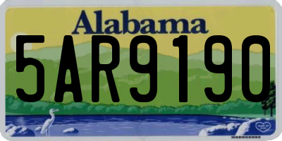 AL license plate 5AR9190