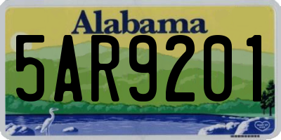 AL license plate 5AR9201