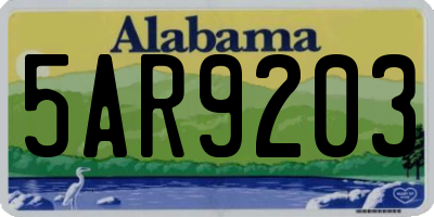 AL license plate 5AR9203