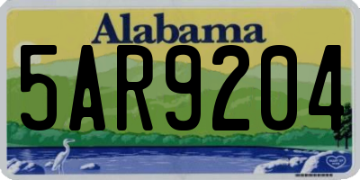 AL license plate 5AR9204
