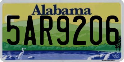 AL license plate 5AR9206