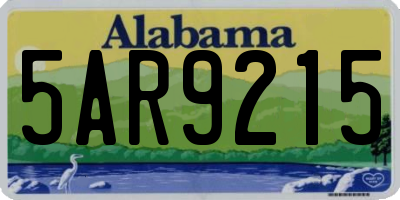 AL license plate 5AR9215