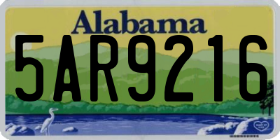 AL license plate 5AR9216