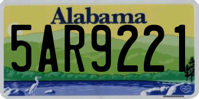 AL license plate 5AR9221