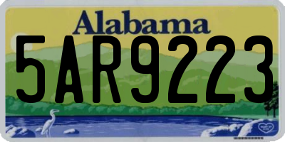 AL license plate 5AR9223