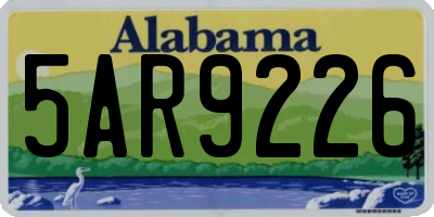 AL license plate 5AR9226