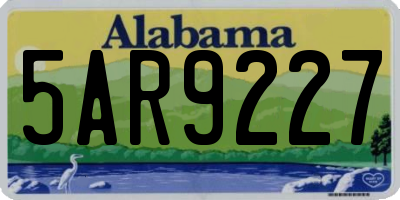 AL license plate 5AR9227