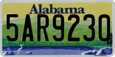 AL license plate 5AR9230