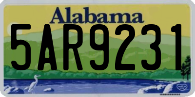 AL license plate 5AR9231