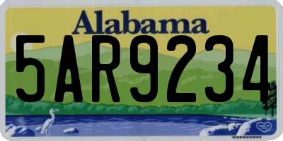 AL license plate 5AR9234