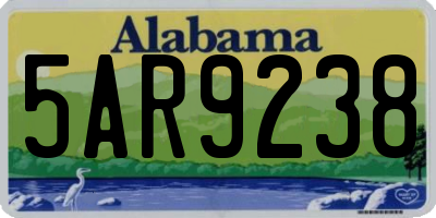 AL license plate 5AR9238