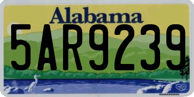 AL license plate 5AR9239