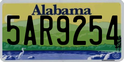 AL license plate 5AR9254