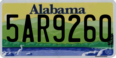 AL license plate 5AR9260