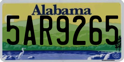 AL license plate 5AR9265