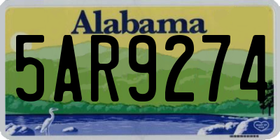 AL license plate 5AR9274