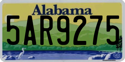 AL license plate 5AR9275