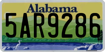 AL license plate 5AR9286