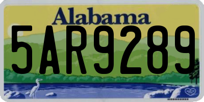 AL license plate 5AR9289