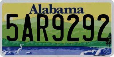 AL license plate 5AR9292