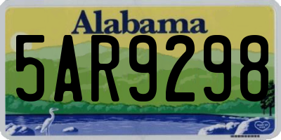 AL license plate 5AR9298