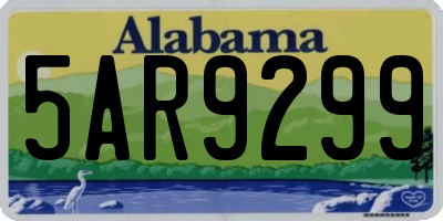 AL license plate 5AR9299