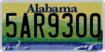 AL license plate 5AR9300