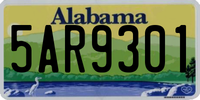 AL license plate 5AR9301