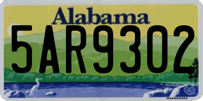 AL license plate 5AR9302