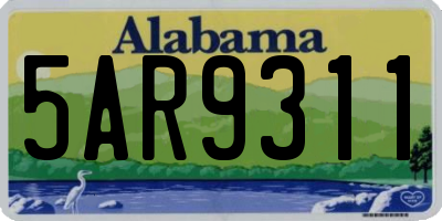 AL license plate 5AR9311