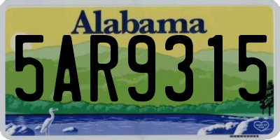 AL license plate 5AR9315