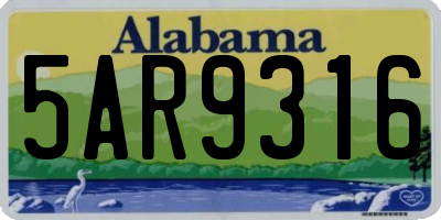 AL license plate 5AR9316