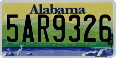 AL license plate 5AR9326